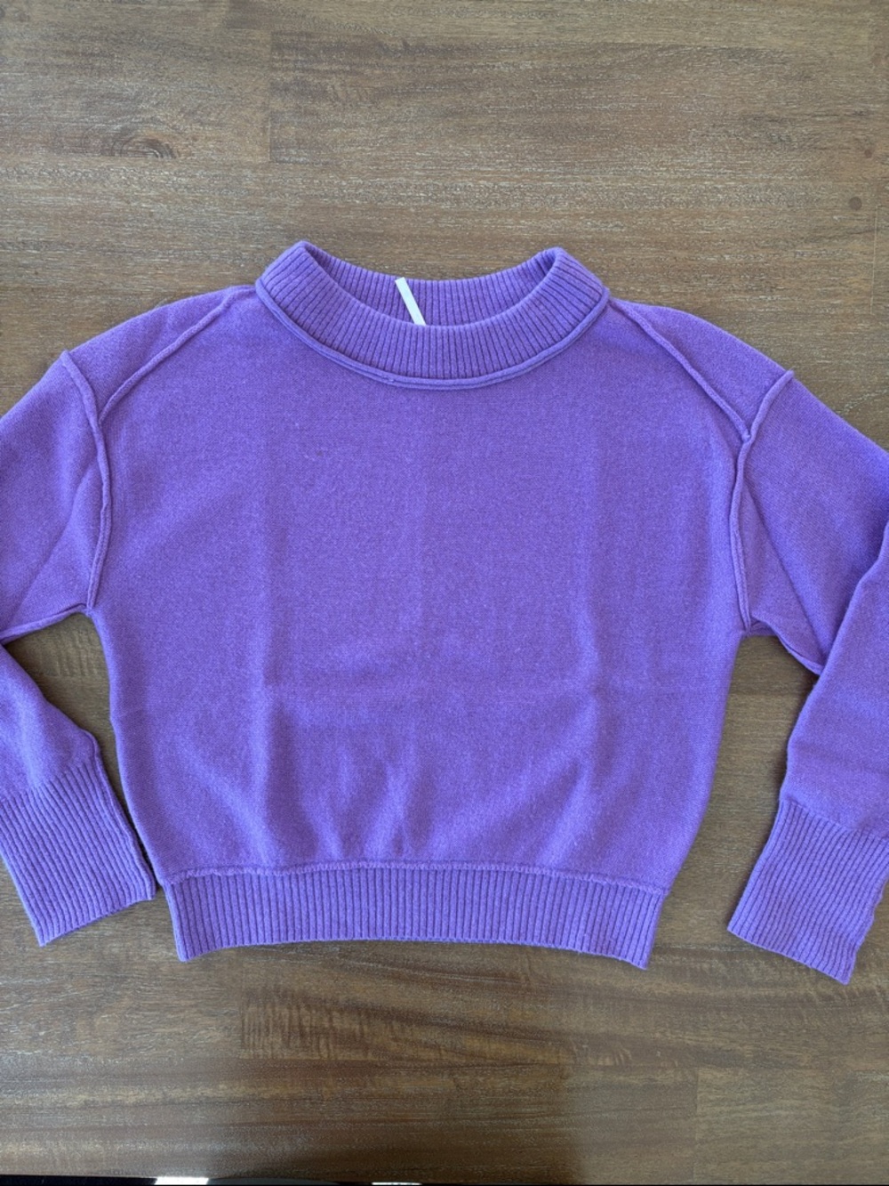 Free People 100% Cashmere Lavender Crewneck Sweater